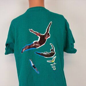 Noah Divers T Shirt Mens Size L Green Double Sided
